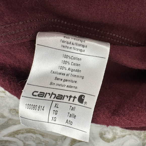 Carhartt Maroon Button Down 100% Cotton - Picture 7 of 9